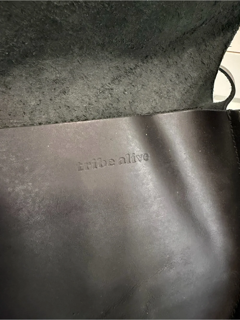 tribe alive Black Leather Round Flap Crossbody Bag-NWT
